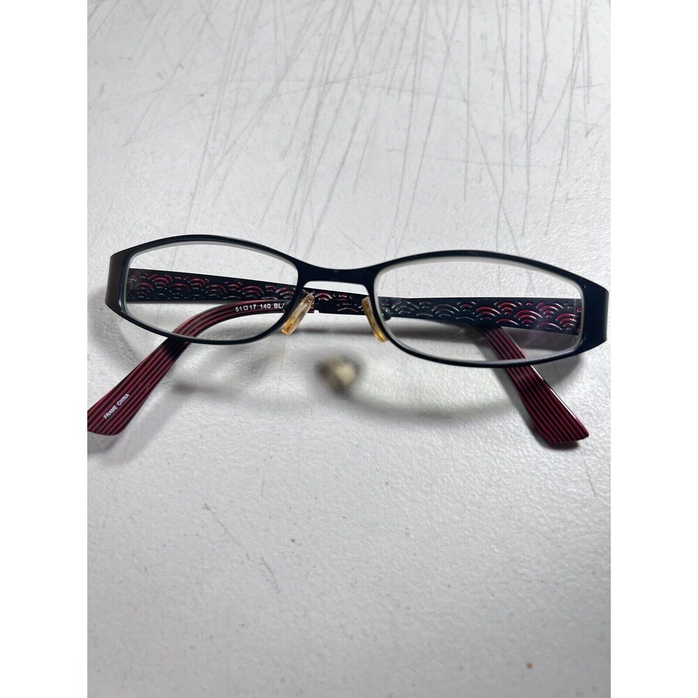 TAKA Womens Eyeglasses T2613 51[]17-140 Matte Black With Red
